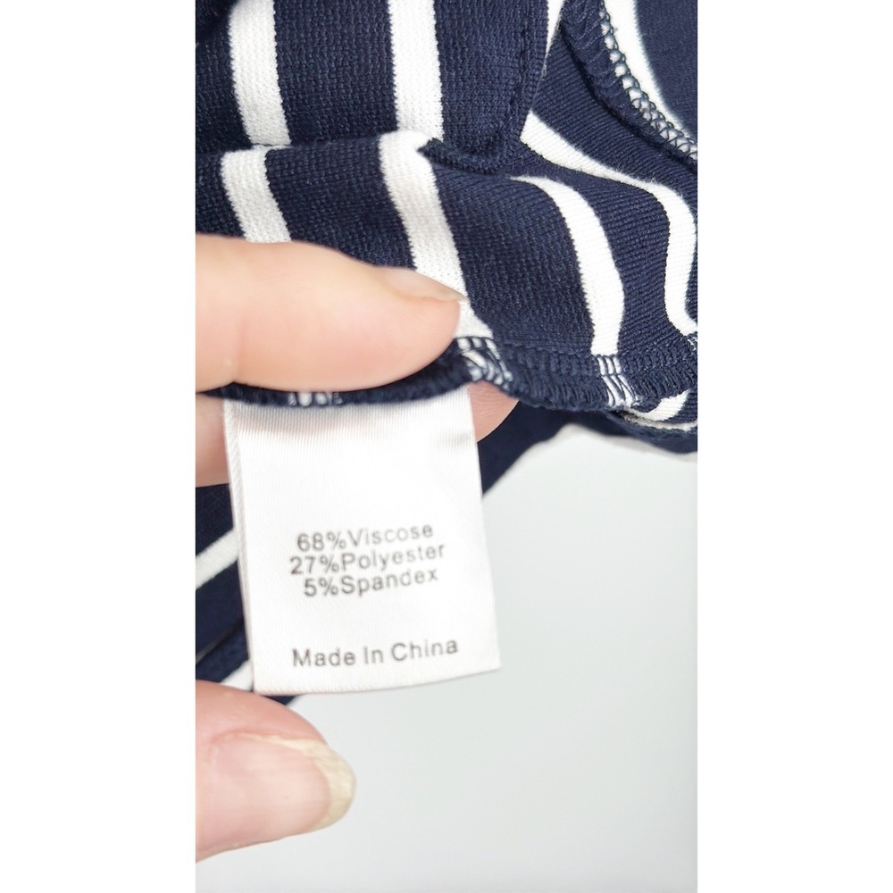 Tuckernuck Striped Long Sleeve Collared Tunic Top Navy White Pockets Size XS - Picture 6 of 7